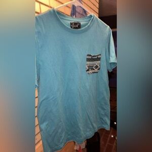 Sky Blue Graphic Pocket Tee